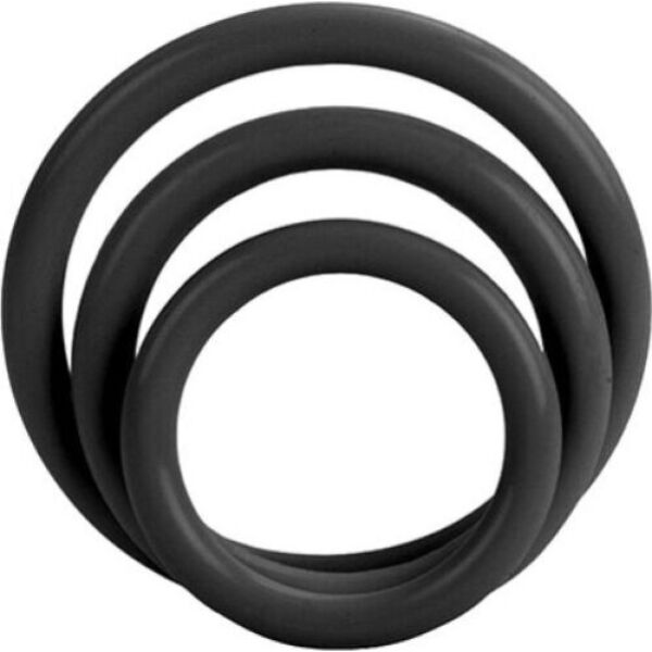 Set mit drei Penisringen CalExotics Tri-Rings in drei Größen