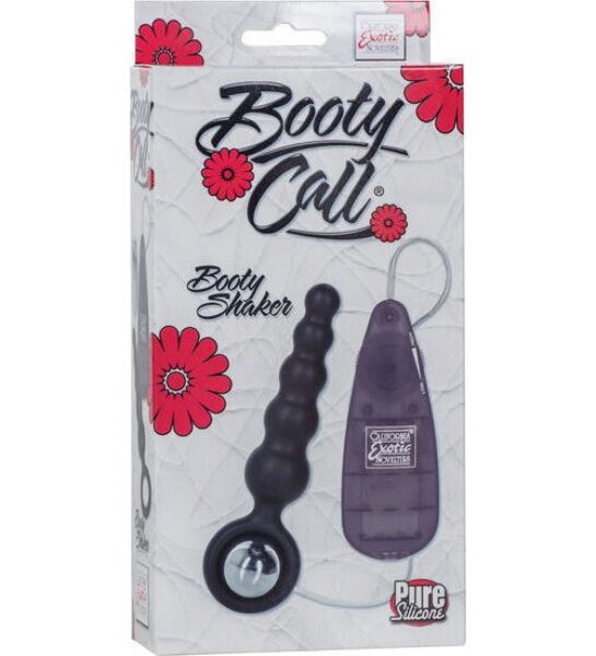 CalExotics Booty Call Booty Shaker Black in Schwarz mit abgestufter Sonde, rundem Griff, Mini-Vibrator und Kabelbedienung