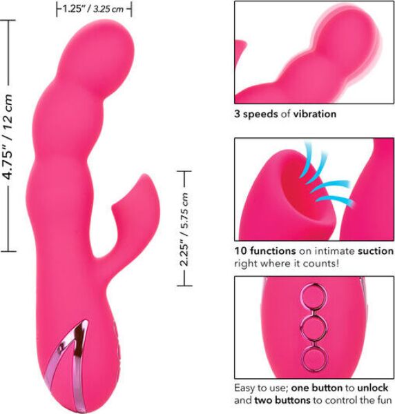 Rabbit-Vibrator CalExotics Oceanside Orgasm aus der Kollektion California Dreaming, in Rosa