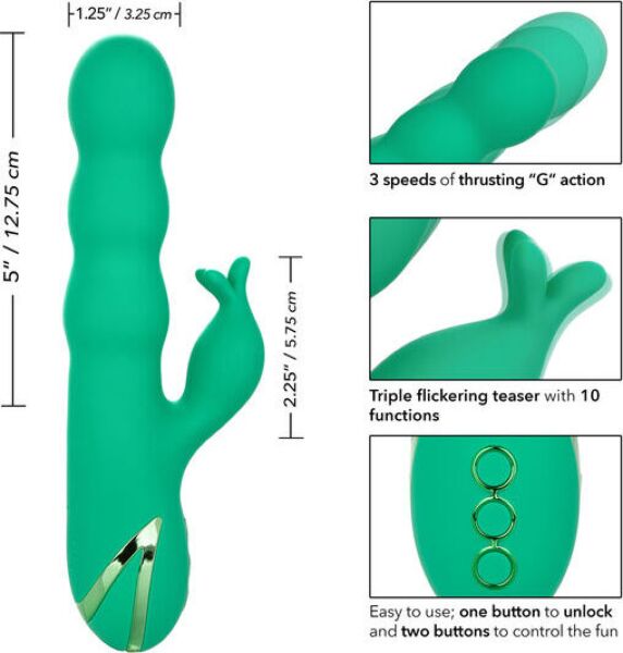 G-Punkt-Vibrator CalExotics Sonoma Satisfier Green mit Schaft und Außenstimulator