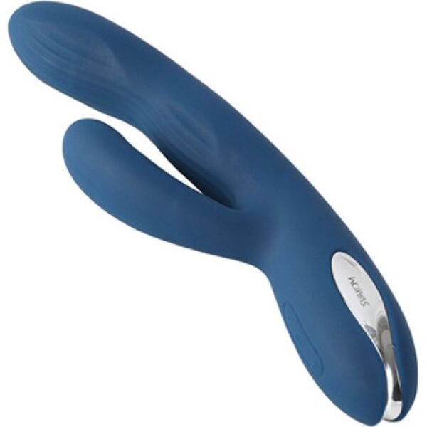 Rabbit-Vibrator SVAKOM Aylin in Dunkelblau, mit Spitze für den G-Punkt und Arm für die Klitoris