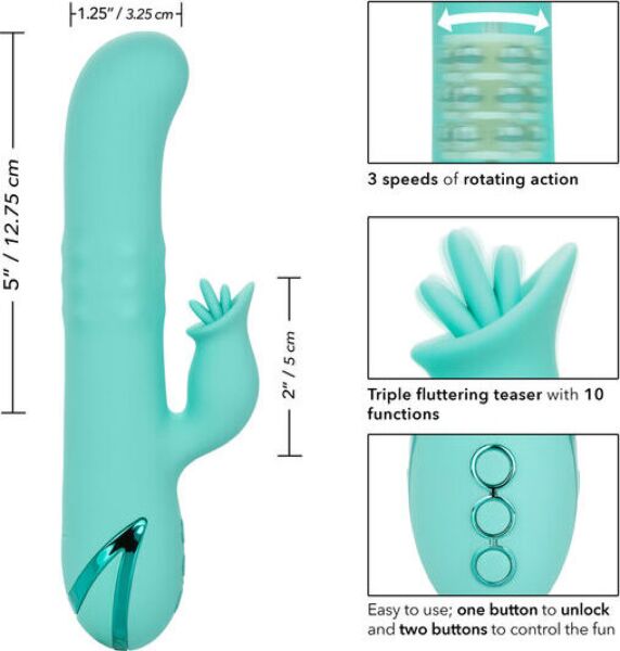 Rabbit-Vibrator CalExotics Bel Air Bombshell mit rotierendem Schaft und externem Stimulator
