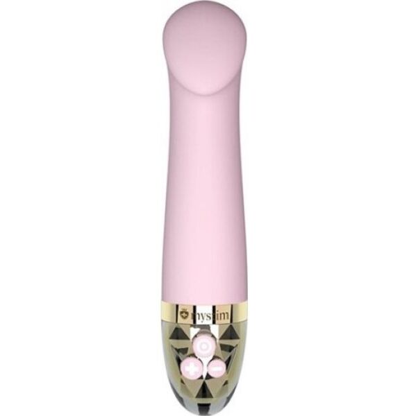 G-Punkt-Vibrator Mystim Right on Ron in Rosa, mit gebogenem Schaft und abgeflachter Spitze