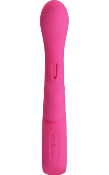 Rabbit-Vibrator Pretty Love BI-300087 aus Silikon mit silberfarbenem Griff