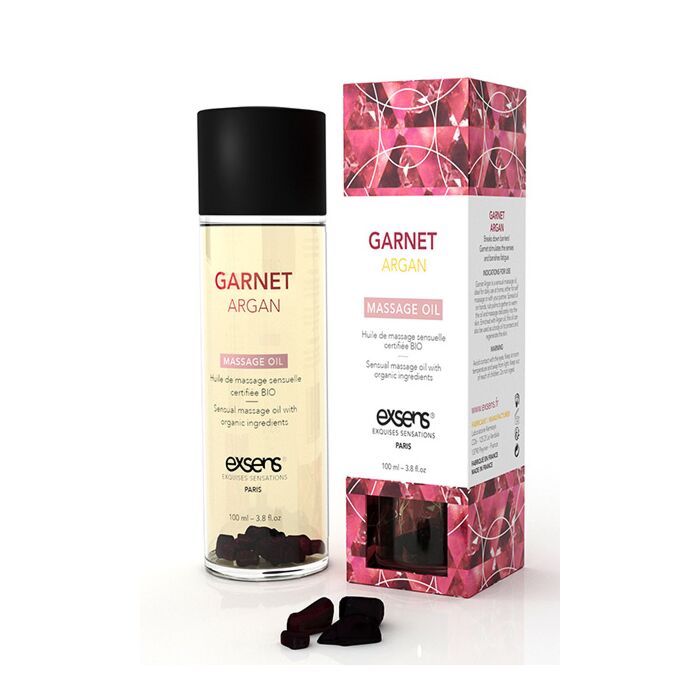 Sensual Massage Oil With Organic Ingredients And Stones Garnet Argan 100 ml.