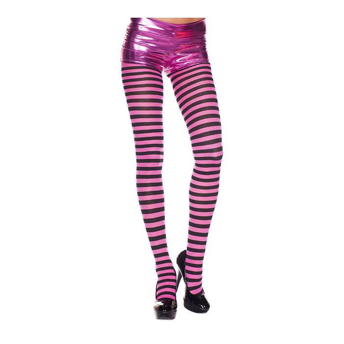 MEDIAS FUCHSIA RAYAS NEGRAS   *