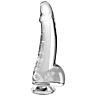 Dildo KING COCK 15.2 cm Transparent mit Testikeln