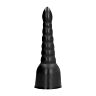Dildo ALL BLACK 34 CM mit Rille für extra Stimulation