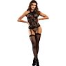 Bodystocking SUBBLIME mit floralen Details und Strumpfband