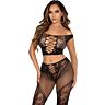 Top und Leggings Set LEG AVENUE mit freiem Schulterbereich