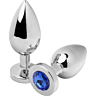 Anal Plug METAL HARD Diamond Blau 7,62 cm aus Edelstahl