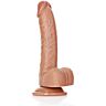 RealRock - Gebogener realistischer Penis mit Hoden und Saugnapf - 7''/ 18 cm