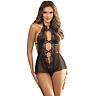 Teddy SUBBLIME BODIES Halter Neck Spitze Schwarz S/M
