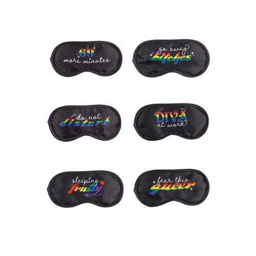 Augenmaske Out Of The Blue mit Regenbogentext