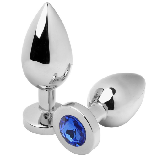 Anal Plug METAL HARD Diamant Blau Klein 5,71 cm
