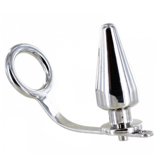 BDSM Plug Anal METAL HARD mit Cockring und Stimulation