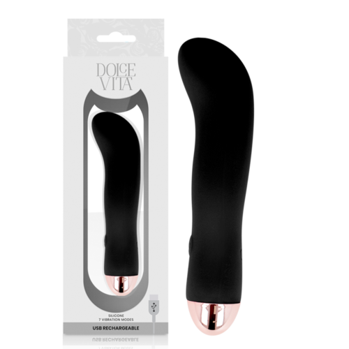 Vibrator DOLCE VITA RECHARGEABLE VIBRATOR TWO BLACK 7 SPEED