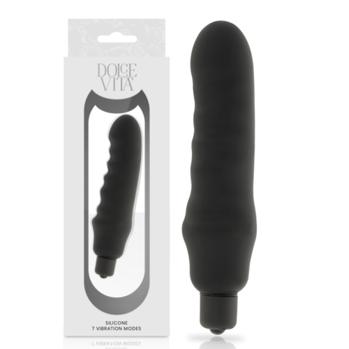 Vibrator DOLCE VITA GENIUS BLACK SILICONE mit 7 Programmen