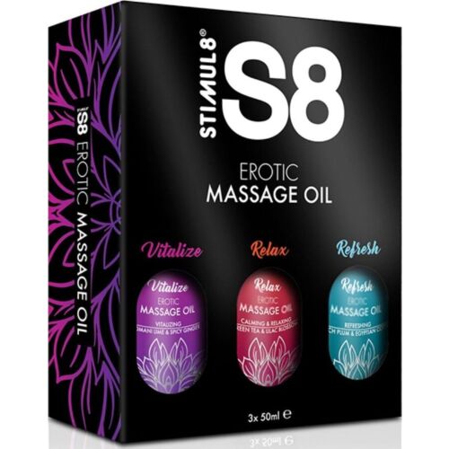 STIMUL8 S8 Massageöl Box – 3 x 50 ml