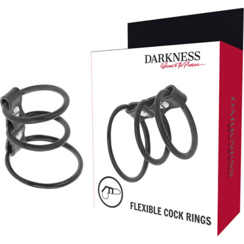 Anillo para pene DARKNESS - Set de 3 flexibles