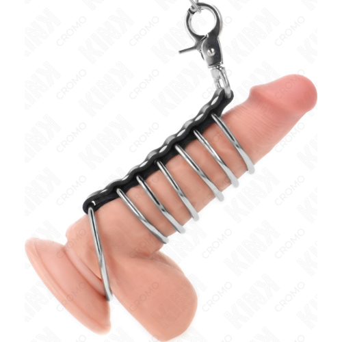 Leines para Pene KINK RING POWER mit 7 An rings und Kette