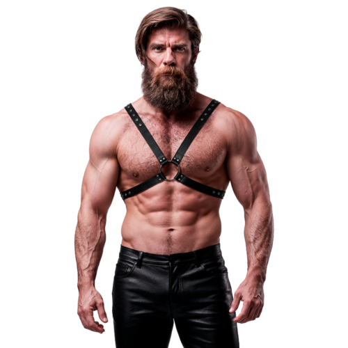 Herren-Harness FETISH SUBMISSIVE ATTITUDE aus Ökoleder