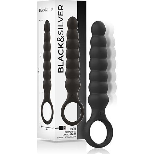 Anal Vibrator BLACK&SILVER Bob mit Silikon-Touch
