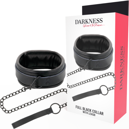 Collar DARKNESS BONDAGE mit Kette für BDSM-Szenen
