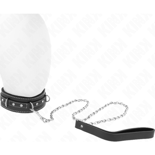 Halsband KINK mit Leine 105 cm und Strass-Elementen