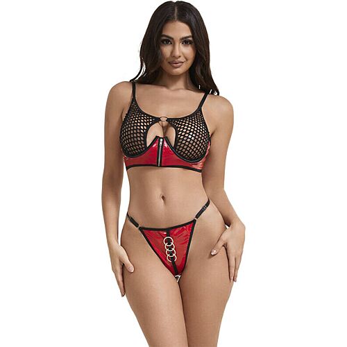 Lingerie Set SUBBLIME 955533 mit Reißverschluss und Netz