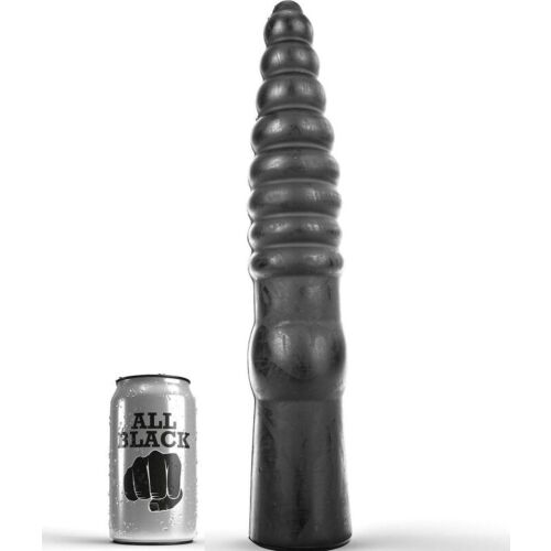 Anal-Dildo ALL BLACK 33 cm geriffelt