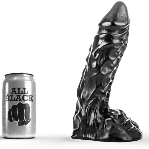 Dildo ALL BLACK 23 CM mit realistischen Venen