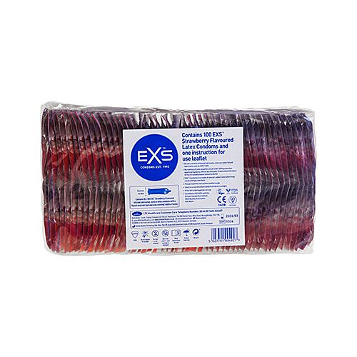 Kondome Exs Strawberry Sundae 100 Stück mit Erdbeer-Geschmack