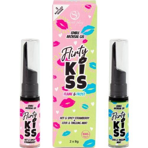 Gele für Oralsex SECRETPLAY Flirty Kiss Erdbeere & Minze