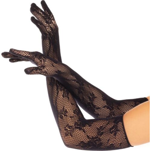 Guantes für Dessous LEG AVENUE - Nahtlose florale Netzhandschuhe