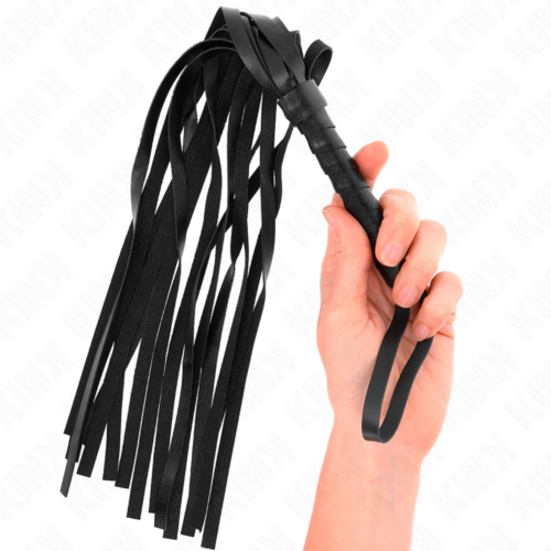 BDSM Látigo KINK IMPACT & TOUCH einfache schwarze Peitsche 45 cm