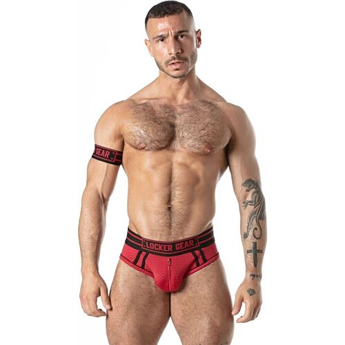 LOCKER GEAR Sport Mesh Jock Brief – roter Herren-Jockstrap S