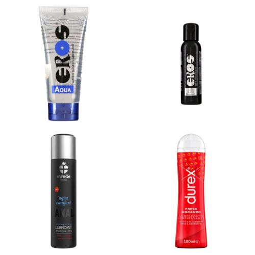 Gleitgel-Set mit Wasser-, Silikon-, Anal- und Geschmacksgleitgel