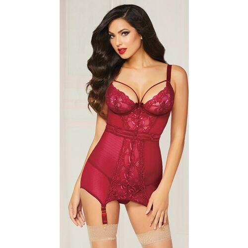 Chemise 2PC WINE S – Minikleid mit integriertem Straps