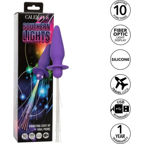 Analplug CALEXOTICS Southern Lights mit Lichtern und Vibrationen