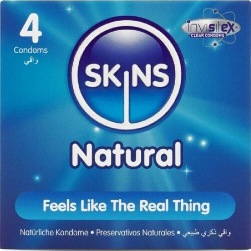 Kondome SKINS Natural 4er Pack - Extra lubriciert und ultradünn
