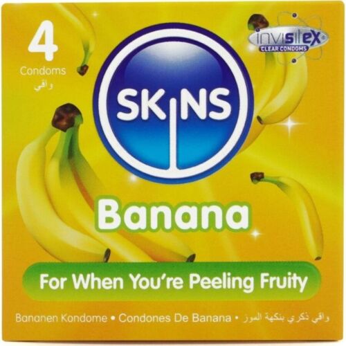 Kondome SKINS Bananengeschmack Packung 8 | Extra Gleiteigenschaften