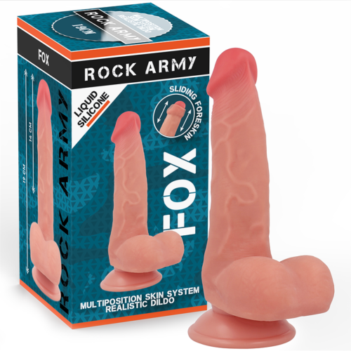 Realistischer ROCK ARMY FOX DILDO 19 cm mit Doppeldichte