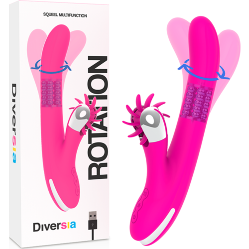 Vibrador Rabbit Diversia Bunny Rotation 24 cm mit Squeel-System