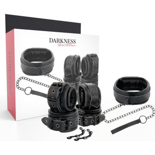 Sets Bondage DARKNESS DARKENES - Komfortables Leder-Set