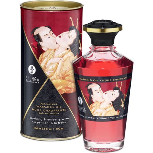 Shunga Massageöl Effekt Wärme Aroma Cava mit Erdbeeren 60 ml