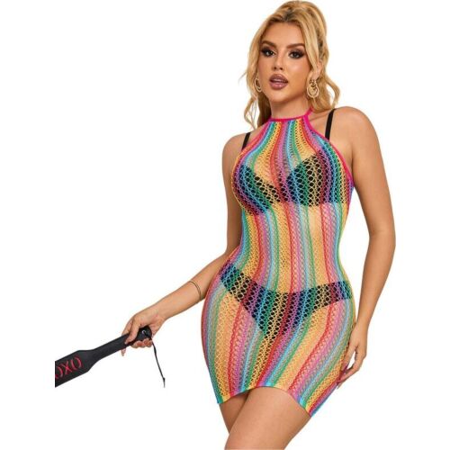 Regenbogen-Netz-Kleid SUBBLIME 952341 für aufregende Auftritte