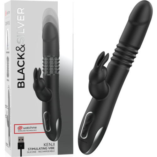 Vibrator Black&Silver Kenji Rabbit Up&Down