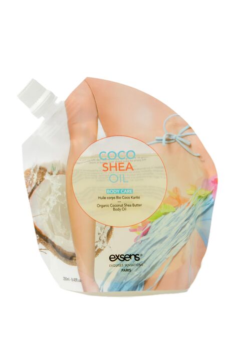 Coco Shea Butter Öl Exsens 250 ml mit zartem Kokosduft Coco Shea Butter Öl Exsens 250 ml mit zartem Kokosduft