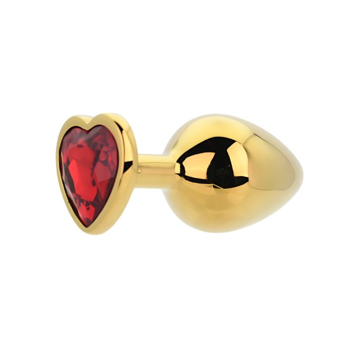 Toosh Heart Shaped Gold with Red Stone Medium Toosh Heart Shaped Gold with Red Stone Medium